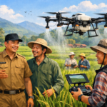 Kasi Kesra Kecamatan Bojongpicung Dorong Suksesnya Program Ketahanan Pangan, Dukung Petani Kini Pakai Drone
