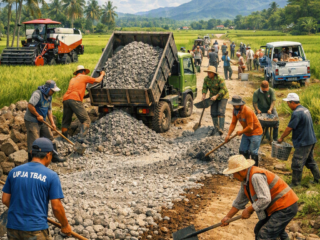 UPJA TBAS dan Koptan Swadaya Normalisasi Jalan Pertanian di Cibarengkok