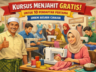 UMKM AKSARA CIANJUR GELAR KURSUS MENJAHIT GRATIS UNTUK 10 PENDAFTAR PERTAMA DI BULAN AGUSTUS